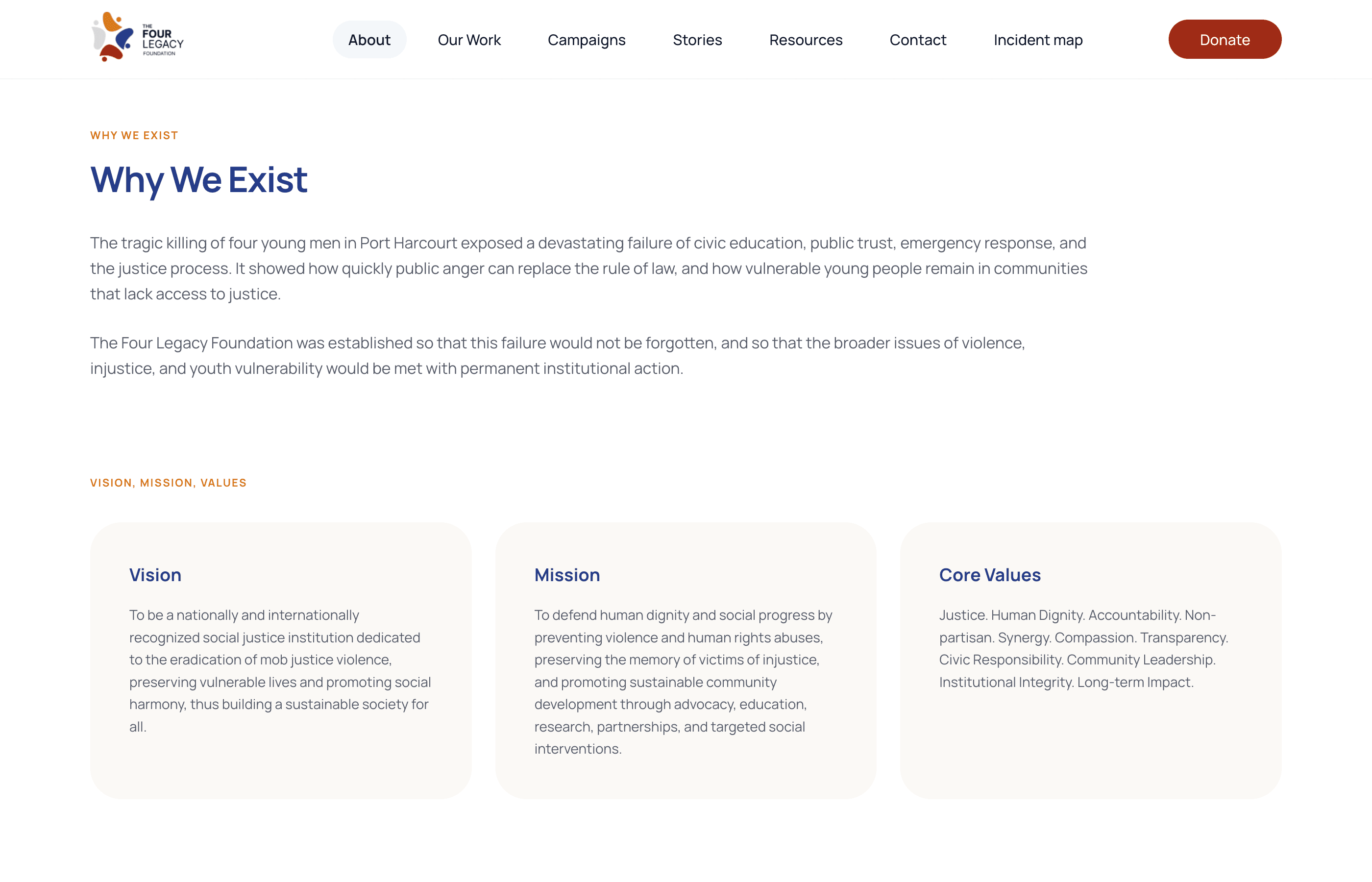 The Four Legacy Foundation screenshot 1
